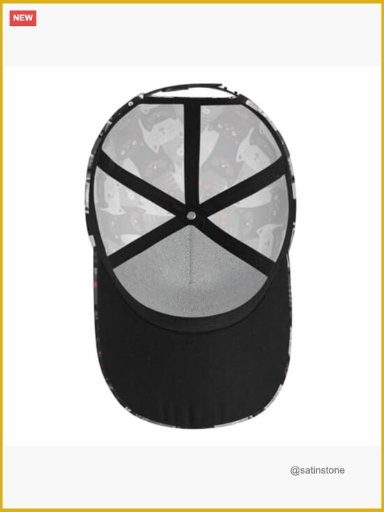 Adjustable Baseball Cap with Cats Print main image 7